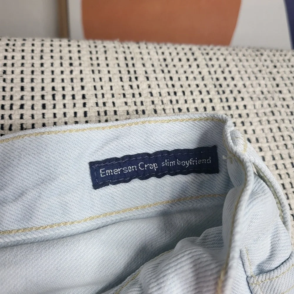Citizens of Humanity Jeans W 31 Light Blue Emerson‎ Crop Slim Boyfriend Raw Hem
